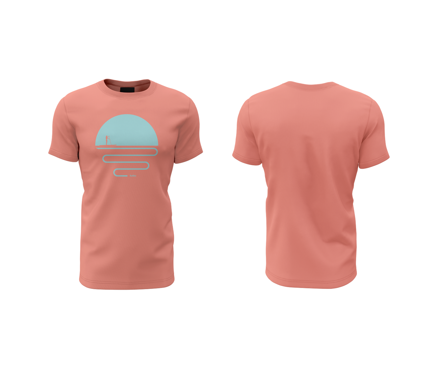 Sunset T-shirt Peach/Turquoise