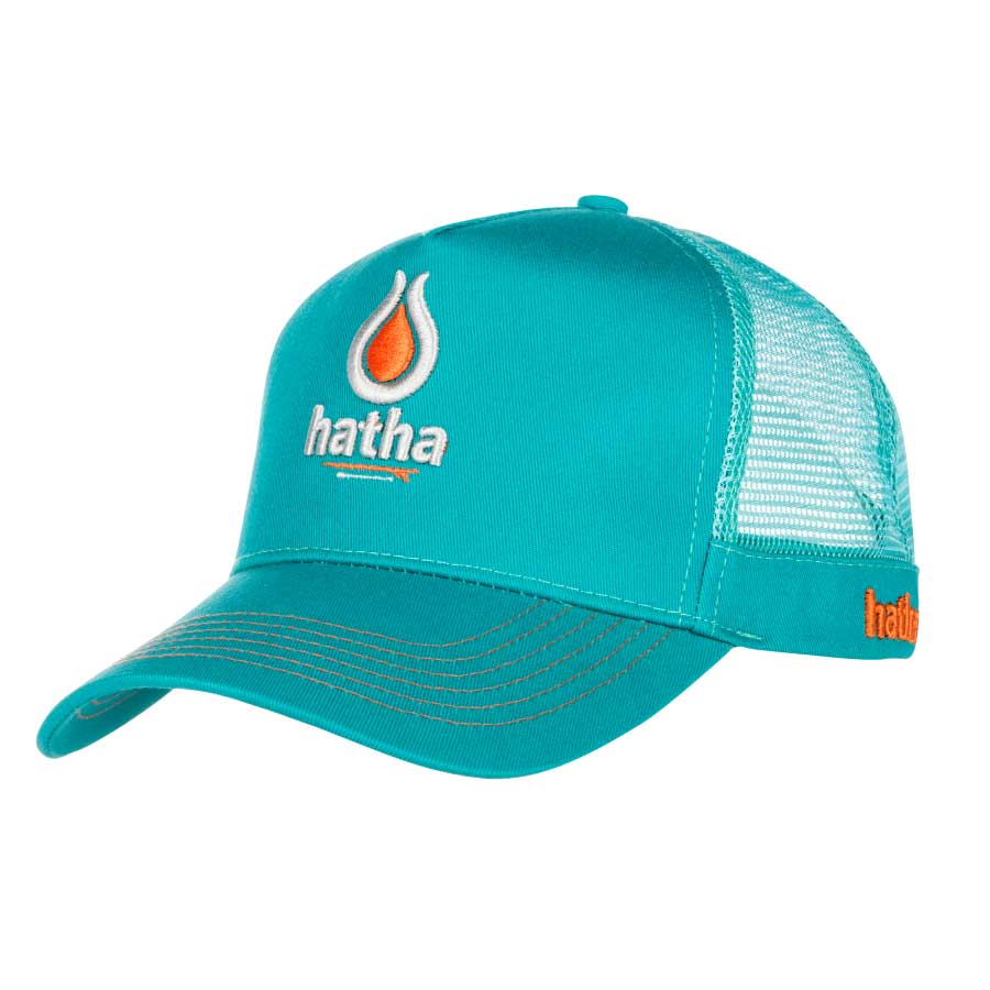 Hatha Trucker Cap - aqua/orange