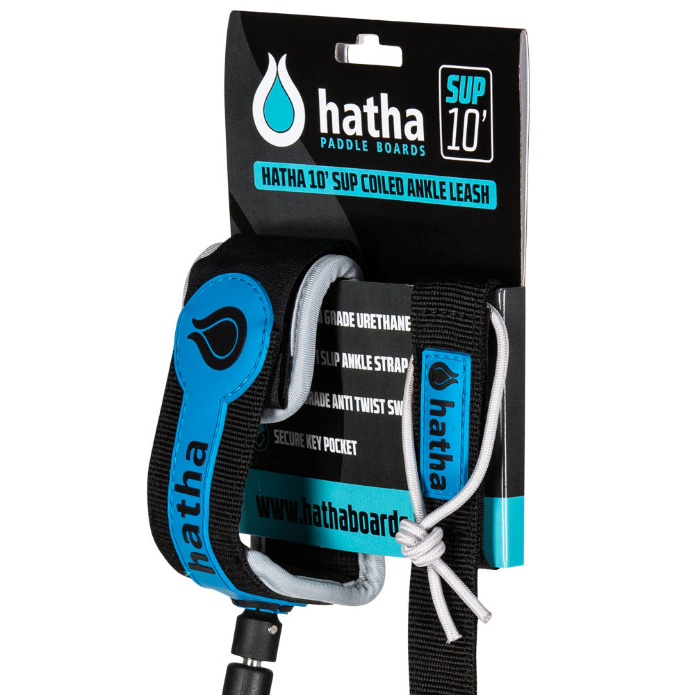 Hatha 10ft Premium Grade Coiled Leash - Clear coil