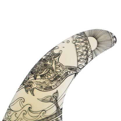 US box fin 10" hand drawn fin by "Anna" x 3 colours to choose from!