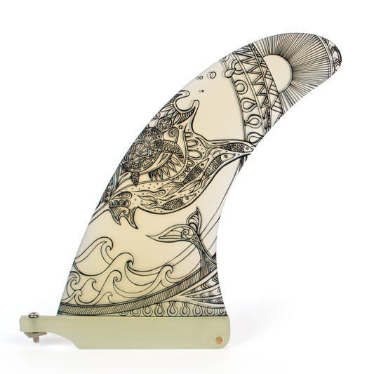 US box fin 10" hand drawn fin by "Anna" x 3 colours to choose from!