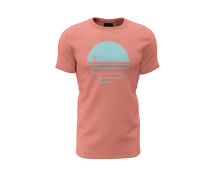 Sunset T-shirt Peach/Turquoise