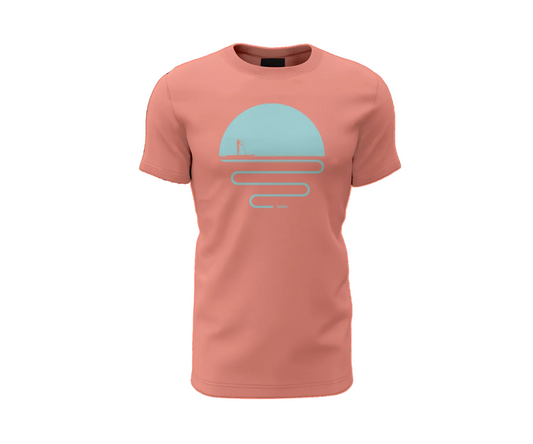 Sunset T-shirt Peach/Turquoise