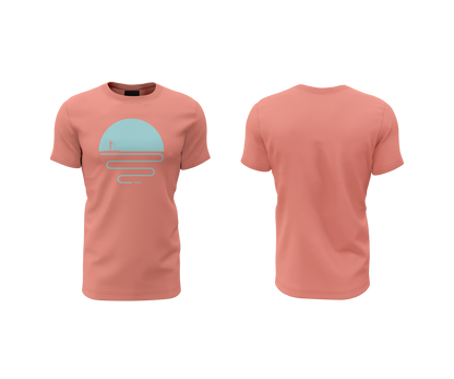 Sunset T-shirt Peach/Turquoise